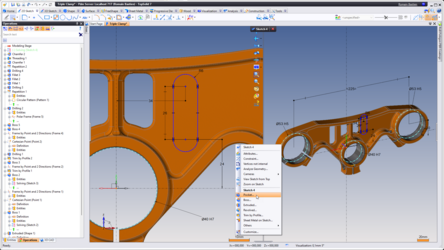 Sketch design on mechanical part