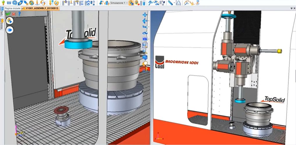 Movimentazione simulata in TopSolid della rettifica