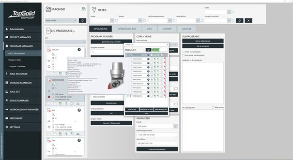 TopSolid’ShopFloor | PROGRAM MANAGER – automatically generated tool list based on the NC program (not only TopSolid programs!) TopSolid’ShopFloor | PROGRAM MANAGER – automatically generated tool list based on the NC program (not only TopSolid programs!)