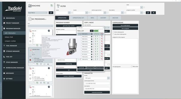 TopSolid’ShopFloor | PROGRAM MANAGER – automatically generated tool list based on the NC program (not only TopSolid programs!)